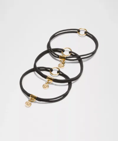Lululemon Logo Charm Hair Ties 3 Pack