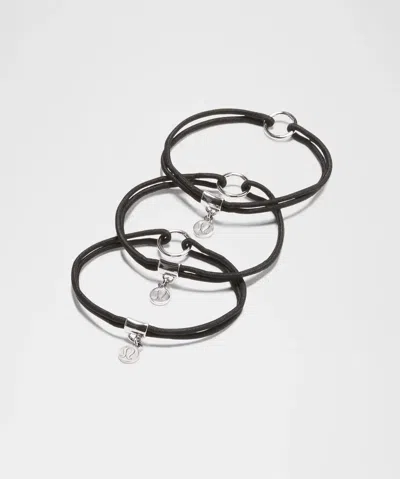 Lululemon Logo Charm Hair Ties 3 Pack In Multi