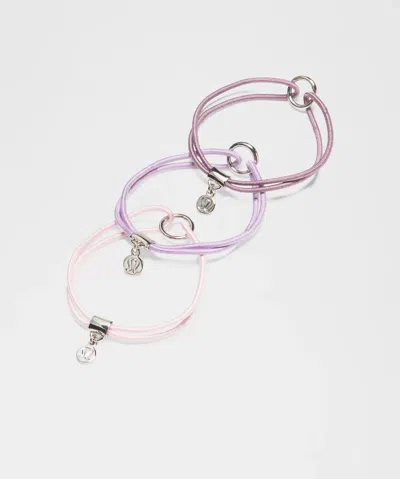 Lululemon Logo Charm Hair Ties In Pink