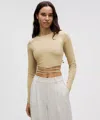Lululemon Logo Charm Ribbed Waist-tie Long-sleeve Shirt