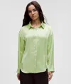 Lululemon Logo Charm Satin Collared Long-sleeve Shirt