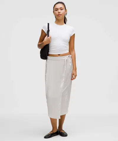 Lululemon Logo Charm Satin Waist-tie Midi Skirt