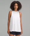 Lululemon Long Cotton Crewneck Tank Top In White