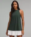 Lululemon Long Cotton Crewneck Tank Top In Green