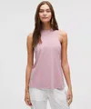 Lululemon Long Cotton Crewneck Tank Top In Purple