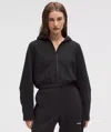 Lululemon Loungeful Relaxed-fit Full-zip Cropped Hoodie In Black