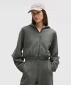 Lululemon Loungeful Relaxed-fit Full-zip Cropped Hoodie In Gray