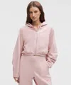 Lululemon Loungeful Relaxed-fit Full-zip Cropped Hoodie In Pink