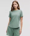 Lululemon Love Curved-hem Crewneck T-shirt In Blue
