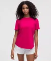Lululemon Love Curved-hem Crewneck T-shirt In Pink