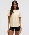 Lululemon Love Curved-hem Crewneck T-shirt In Neutral