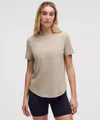 Lululemon Love Curved-hem Crewneck T-shirt In Neutral