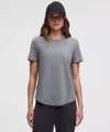 Lululemon Love Curved-hem Crewneck T-shirt In Gray
