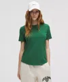 Lululemon Love Curved-hem Crewneck T-shirt In Green