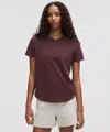 Lululemon Love Curved-hem Crewneck T-shirt In Brown