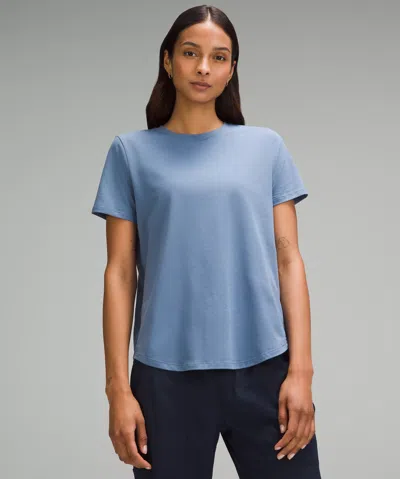 Lululemon Love Curved-hem Crewneck T-shirt In Blue