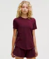 Lululemon Love Curved-hem Crewneck T-shirt In Burgundy