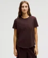 Lululemon Love Curved-hem Crewneck T-shirt In Brown