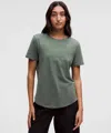 Lululemon Love Curved-hem Crewneck T-shirt In Green