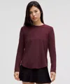 Lululemon Love Modal Fleece Long-sleeve Shirt In Burgundy