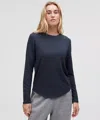 Lululemon Love Modal Fleece Long-sleeve Shirt In Blue