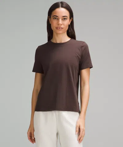 Lululemon Love Organic Cotton Straight-hem Crewneck T-shirt In Brown