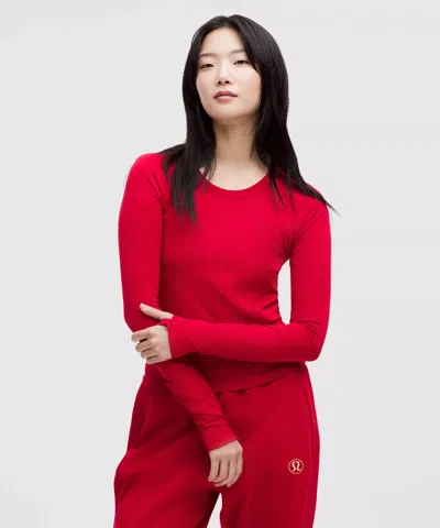 Lululemon Lunar New Year Swiftly Tech Long-sleeve Shirt 2.0 Waist Length In Red