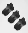 Lululemon Macropillow Tab Running Socks Medium Cushioning 3 Pack In Black