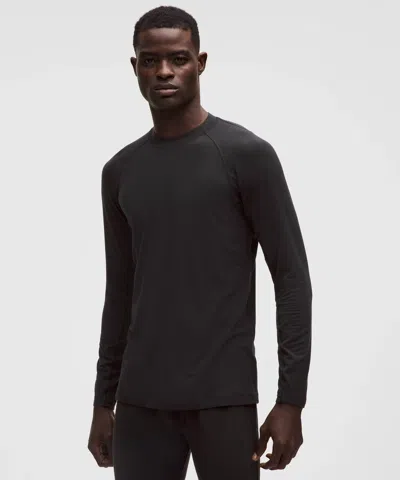 Lululemon Men's Merino Wool-blend Crewneck Base Layer In Black