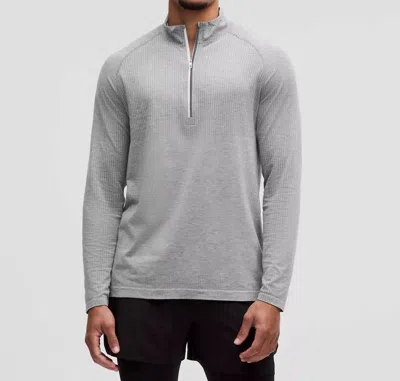 Lululemon Men's Metal Vent Tech Half Zip Sweatshirt In Slate/white
