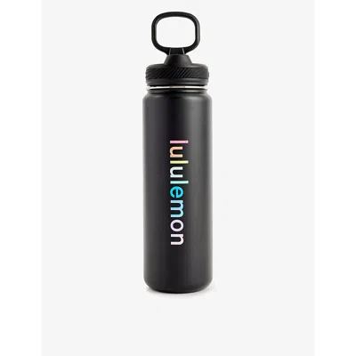 Lululemon Mens Multi Back To Life Steel Water Bottle 24oz In Black