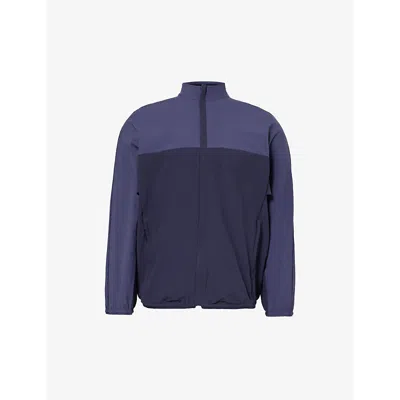Lululemon Colour-block Funnel-neck Stretch-recycled Nylon Jacket In Night Sea/gatsby Blue