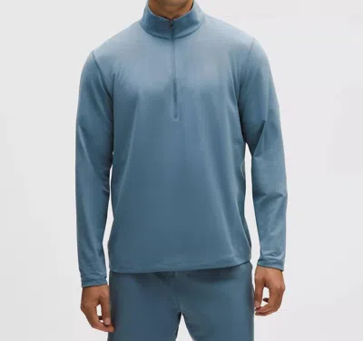 Lululemon Men's Soft Jersey Half Zip Top In Steel Blue In Multi