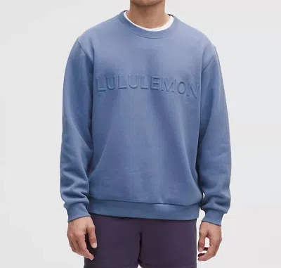 Lululemon Men's Steady State Graphic Crew Sweatshirt In Washed Denim