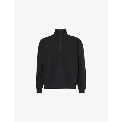 Lululemon Mens Black Steady State Half-zip Cotton-blend Sweatshirt Xl