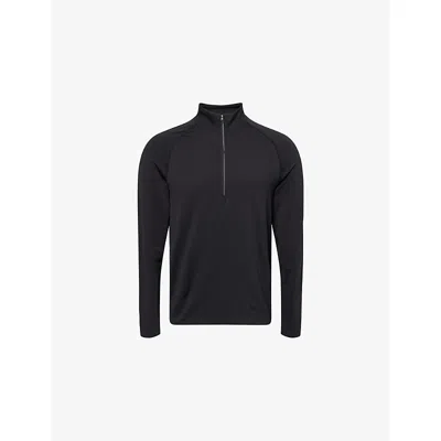 Lululemon Mens Black/black Metal Vent Tech Half-zip Stretch-woven Top
