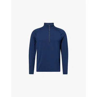 Lululemon Mens Club Blue/club Blue Metal Vent Tech Half-zip Stretch-woven Top
