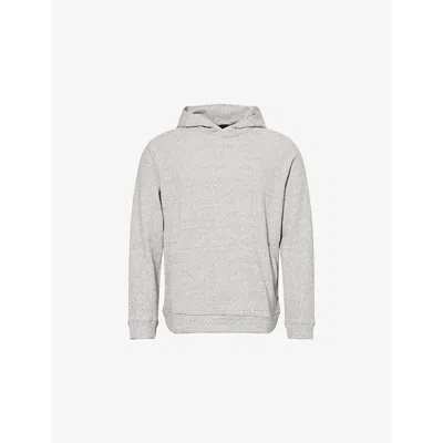 Lululemon Mens  Regular-fit Zip-pocket Cotton-blend Jersey Hoody In Heath Melody Lgrey/black