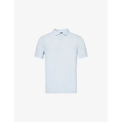 Lululemon Mens Evolution Short-sleeve Stretch-knit Polo Shirt Heathered Starch Blue