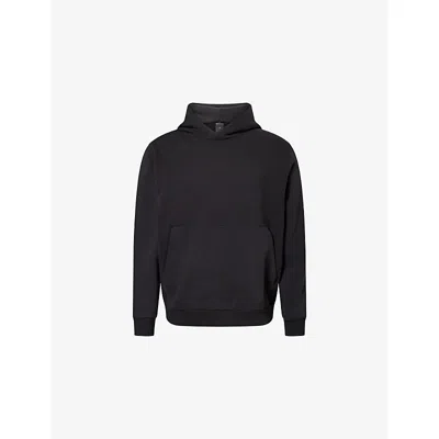 Lululemon Mens Black Steady State Pullover Cotton-jersey Hoody In Blue