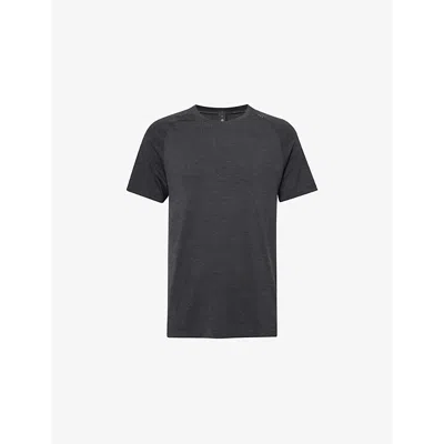 Lululemon Mens  Metal Vent Tech Logo-print Short-sleeve Stretch-woven T-shirt In Graphite Grey/black