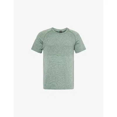 Lululemon Mens R/forest Gren/citra Lime Metal Vent Tech Slim-fit Stretch-jersey T-shirt