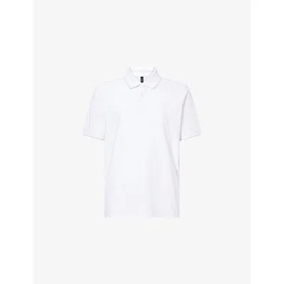 Lululemon Mens White Short-sleeved Stretch-woven Polo Shirt