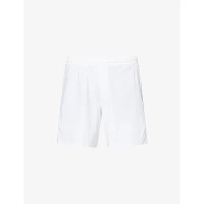 Lululemon Mens White Stripe-print Tennis Mesh Shorts Xl