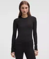Lululemon Merino Wool-blend Crewneck Base Layer In Black