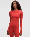 Lululemon Merino Wool-blend Crewneck Base Layer In Red