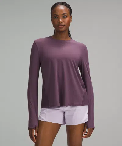 Lululemon Mesh Panelled Running Long-sleeve Shirt In Purple