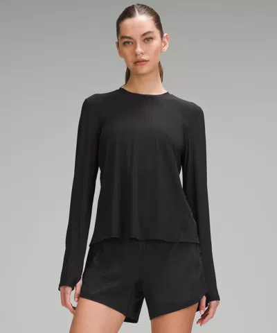Lululemon Mesh Panelled Running Long-sleeve Shirt In Black