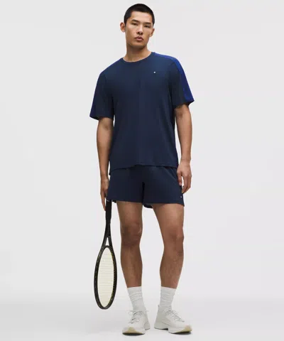 Lululemon Mesh-panelled Tennis Short 5" In Blue