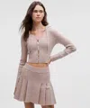 Lululemon Micro Cable Merino Wool Hooded Cardigan In Pink